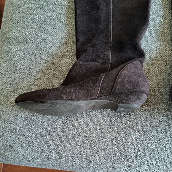 Beautiful! Dark Brown Genuine Real Suede Over knee boots or wear it slouchy! 6.5 - Picture 5 of 6